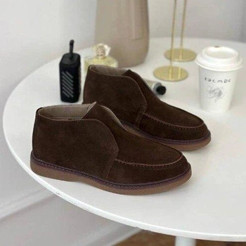 Жіночі туфлі лофери Violeta 40р(25.5см) коричневі натуральна замша (1305-40)