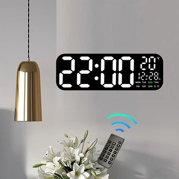 Годинник Deepfox GH-9016 LED цифровий електронний настінний/настільний Будильник Дата Температура 46х16см білий/чорний