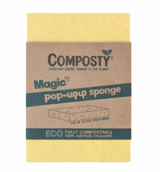 Біорозкладні екологічні губки без пластику компостована Composty Magic Pop-Up Sponge Eco 1 шт. жовта