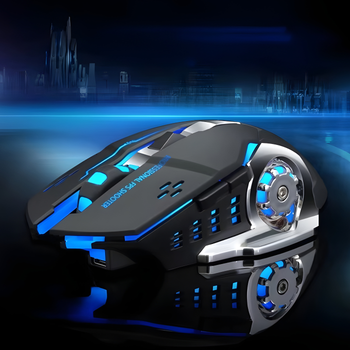 Бездротова ігрова миша, безшумна, оптична 2.4G+Bluetooth-під'єднанням з RGB-підсвіткою DPI 800/1000/1200 чорна Q13B