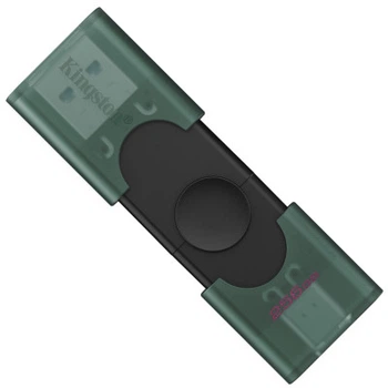 USB флеш накопичувач Kingston 256GB DataTraveler Duo USB 3.2/Type-C Black/Green (DTDEG2/256GB)