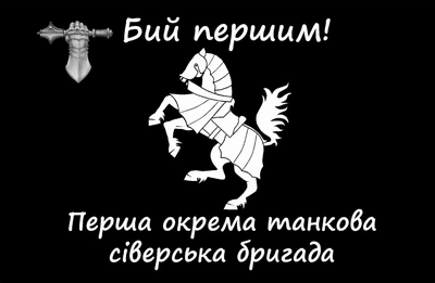Прапор 1 Окрема танкова бригада чорний 80*120 см, прапорна сітка, преміум друк