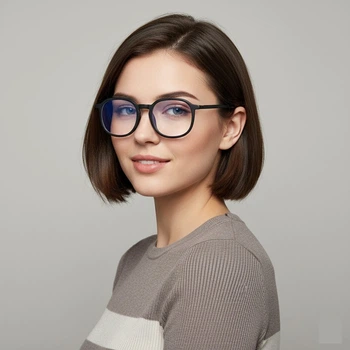 Окуляри для стилю з прозорими лінзами без діоптрій круглі Honey Fashion Accessories чорний матовий (4-116)