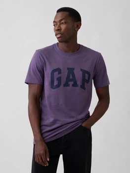 Футболка хлопковая длинная мужская GAP 670073190 XL Фиолетовая (1159853280)