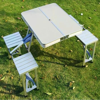Складной стол для пикника со стульями Picnic Table компактный алюминиевый набор для отдыха