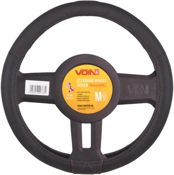 Чехол руля Voin VLOD-L2031 BK M кожа, черный (VLOD-L2031 BK M)
