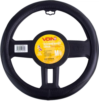 Чехол руля Voin VLOD-L2160 BK M кожанный один шов Черный (VLOD-L2160 BK M (25))