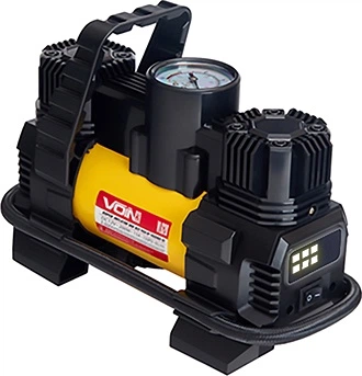 Автокомпрессор Voin VL-620 150 psi, 15 A, 85 л, прикуриватель, фонарь, переходник на клеммы, 2 цилиндра