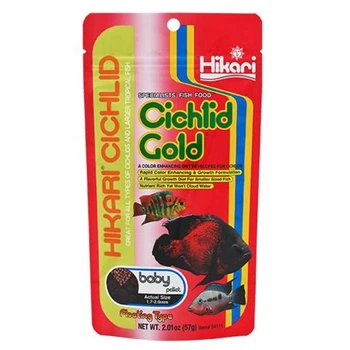 Корм Hikari Cichlid Gold baby 57g, гранулы 1,7-2 мм для улучшения окраса цихлид