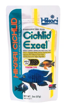 Корм Hikari Cichlid Excel mini 57g для малавийских цихлид, гранулы 3-3,4 мм