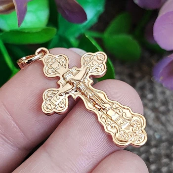 Крестик Xuping Jewelry длина 3.9см на цепочку до 4мм медицинское золото позолота 18К к176