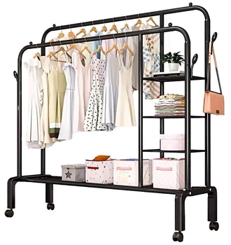 Wieszak wielofunkcyjny Hedo 81440 na ubrania wolnostojący 133 x 154 cm Czarny (5904041146138)