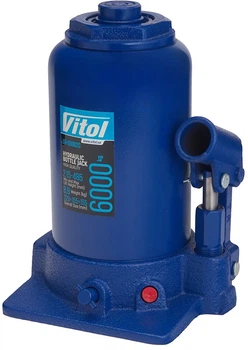 Домкрат гидравлический бутылочный Vitol 6 т двухцилиндровый 215-495 мм 10 кг (TF0602)