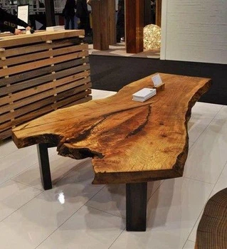 Дизайнерський журнальний стіл в стилі Loft 150x60x40h Чорний/Дерево ATL1344