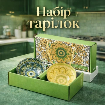 Набір посуду, тарілок подарунковий з 2 шт Fashion 39875