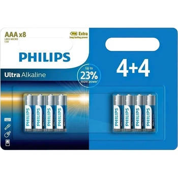 Батарейка Philips AAA/LR03 Ultra Alkaline щелочная 8 шт (LR03E8B/10)