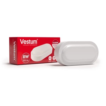 Светодиодный овальный светильник ЖКХ Vestum 8W 4500K 220V 1-VS-7201