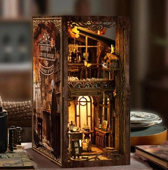 Букнук ретро кавʼярня, DIY Book Nook Serenity Coffee House з підсвіткою для самостійного складання