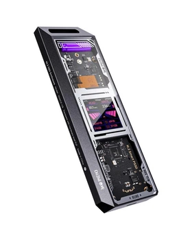 Корпус чохол з екраном DOCKCASE Chizha M.2 NVMe SSD Enclosure. Чорний