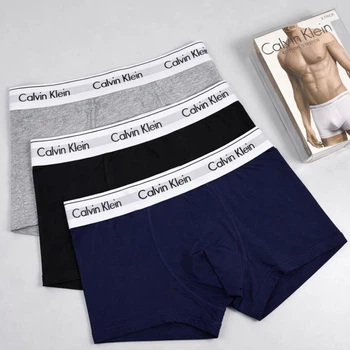 Набор трусов-боксеров Calvin Klein Underwear 3 шт XL серый чёрный синий