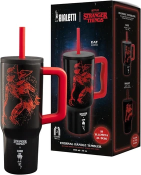 Термокружка Bialetti Stranger Things Glow in the Dark Tumbler with Straw светится в темноте 900 мл