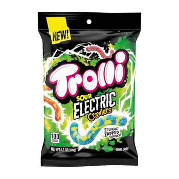 Жувальні цукерки Trolli Sour Electric Crawlers Кислі Черв'ячки 178г