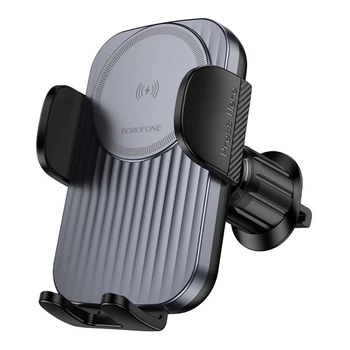 Автотримач Borofone BH221 з бездротовою зарядкою 15W на всі 360 ° роз'єм Type-C діагоналлю 4.5-7 Grey