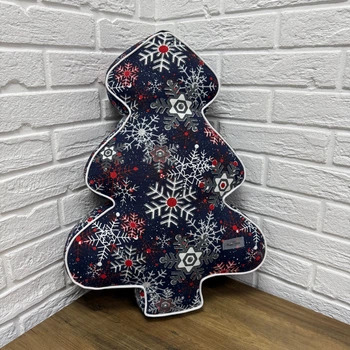 Подушка новогодняя Елка X-mas Snowflakes 45х60 см синяя