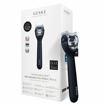 Электронный роллер для лица с микроиглами GESKE MicroNeedle Face Roller 9в1 черный