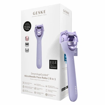 Электронный роллер для лица с микроиглами GESKE MicroNeedle Face Roller 9в1 пурпурный