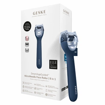 Электронный роллер для лица с микроиглами GESKE MicroNeedle Face Roller 9в1 синий