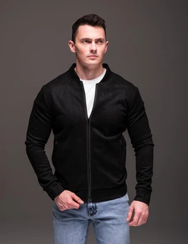 Бомбер чоловічий повсякденний у стилі casual 2XL чорний 4286478s5