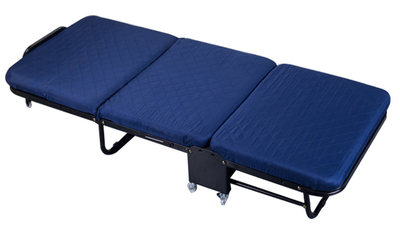 Розкладне ліжко Hedo Premium туристичне 75 x 180 x 26 см Темно-синє 99681 (5904041160974)