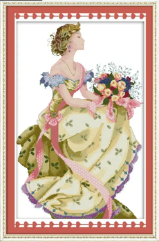 Набір для вишивання за нанесеною на канву схемою "Spring queen". AIDA 14CT printed, 41*59 см. БІСЕР