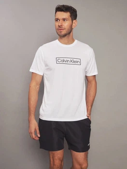 Мужской рашгард Calvin Klein футболка для купания с защитой от солнца UPF 40 1161485664 (Белый S)