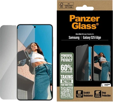Гібридне скло Panzer Glass Ultra-Wide Fit Privacy Glass для Samsung Galaxy S25 Edge (5715685025648)