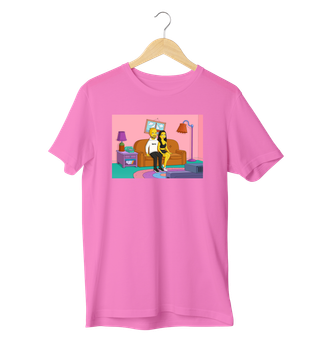 Футболка Ponty Shop з вашим фото "Сімпсони" - Рожевий - XL