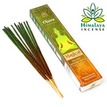 Ароматические палочки Очищение ауры Himalaya Aura Cleansing двойной аромат Белый шалфей и Пало Санто 15 г