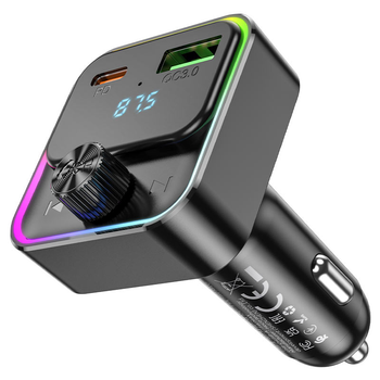 Автомобильный FM-трансмиттер зарядное устройство модулятор Bluetooth MP3 с быстрой зарядкой 30w 80x43x44 мм (482641-Prob)