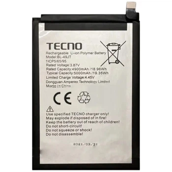 Акумулятор Tecno Camon 17 Pro / Camon 18 / Spark 8 Pro, BL-49JT, Original - 537439