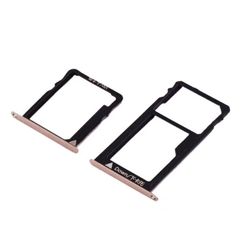 Держатель SIM-карты Huawei 5X Honor GR5 / Honor 5X, С разъемом на карту памяти, Золотой - 177967