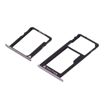 Держатель SIM-карты Huawei 5X Honor GR5 / Honor 5X, С разъемом на карту памяти, Серый - 177990