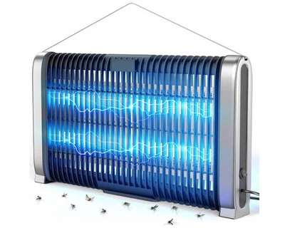 Электрическая ракетка-фонарь от насекомых NIIYOCA 4200V, 40W, двойные UV-трубки (для дома и улицы)