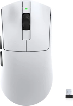 Ігрова бездротова миша Kysona Jupiter SE White PAW3311, 24000 DPI, 300mAh, 2.4G/Bluetooth/Кабель