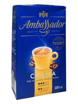Кава Ambassador Crema мелена 225 г (59300)