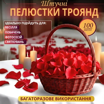 Искусственные лепестки роз (100 шт) на помолвку, день святого Валентина, свадьбу