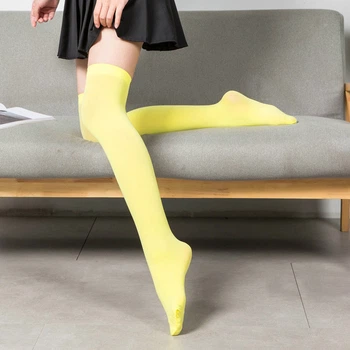 Гольфы за колено капроновые желтые One Size