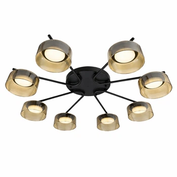 Люстра потолочная DUSHA MS228 - 8 x GX53 черный/янтарь LIGHT SET