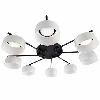 Люстра потолочная DUSHA MS228 - 8 x GX53 черный/молочный LIGHT SET