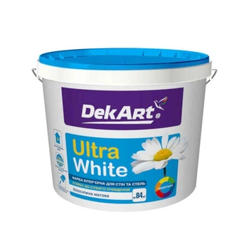 Краска интерьерная ВДА "Ultra White", белая матовая. ТМ "DekArt" - 1.2 кг